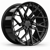 MRR F161 forged wheel in Gloss Black, three-quarter angled view