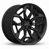 MRR F162 monoblock forged wheel, Matte Black, angled view