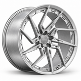 MRR F163 monoblock forged wheel, Brushed Clear, angled view