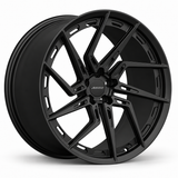MRR F163 monoblock forged wheel, Matte Black, angled view