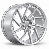 MRR F163 monoblock forged wheel, Silver, angled view