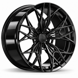 MRR F164 monoblock forged wheel, Gloss Black, angled view