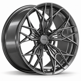 MRR F164 monoblock forged wheel, Gloss Gun Metal, angled view