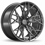 MRR F164 monoblock forged wheel, graphite gray, angled view
