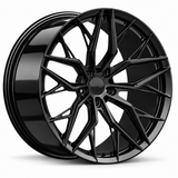 MRR F165 forged wheel in Gloss Black, three-quarter view