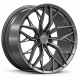 MRR F165 forged wheel in Gloss Gun Metal, three-quarter view