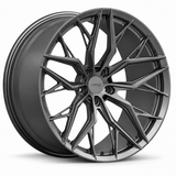 MRR F165 forged wheel in neutral graphite gray, three-quarter view