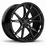 MRR F176 forged wheel in Gloss Black, three-quarter angle