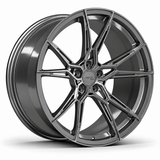MRR F176 forged wheel in Gloss Gun Metal, three-quarter angle