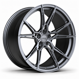 MRR F176 forged wheel in original graphite gray, three-quarter angle