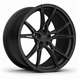 MRR F176 forged wheel in Matte Black, three-quarter angle