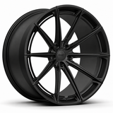MRR F177 forged wheel in Matte Black, three-quarter angle