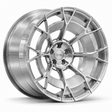 MRR F182 monoblock forged wheel, Brushed Clear, three-quarter view