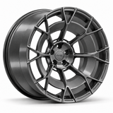 MRR F182 monoblock forged wheel, Gloss Gun Metal, three-quarter view