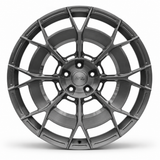 MRR F182 monoblock forged wheel, gray finish, front view