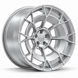 MRR F182 monoblock forged wheel, Silver, three-quarter view