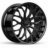 MRR F311 forged wheel in Gloss Black, three-quarter view
