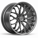 MRR F311 forged wheel in Gloss Gun Metal, three-quarter view