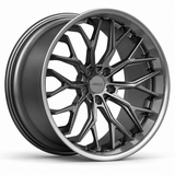 MRR F311 forged wheel in neutral graphite gray, three-quarter view