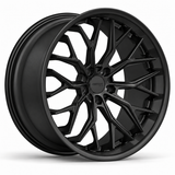 MRR F311 forged wheel in Matte Black, three-quarter view