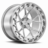 MRR F312 forged wheel in Brushed Clear, three-quarter view