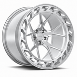 MRR F312 forged wheel in Silver, three-quarter view