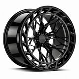 MRR F313 forged wheel in Gloss Black, three-quarter view