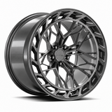 MRR F313 forged wheel in Gloss Gun Metal, three-quarter view