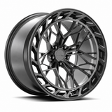 MRR F313 forged wheel in neutral graphite gray, three-quarter view