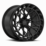 MRR F313 forged wheel in Matte Black, three-quarter view