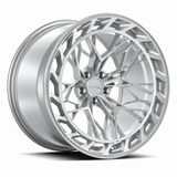 MRR F313 forged wheel in Silver, three-quarter view