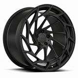 MRR F314 monoblock forged wheel, Matte Black, angled view