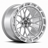 MRR F321-A forged wheel in Silver finish, angled view, branching spokes and a continuous vented outer ring