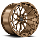 MRR F321-C forged wheel in Gloss Bronze, angled view showing the branching spokes and angular outer ring