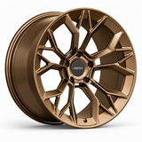 MRR F323 forged wheel in Gloss Bronze finish, angled view, angular split-spoke design