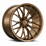 MRR F170 forged wheel in Gloss Bronze, three quarter view showing the split spokes and barrel