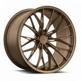 MRR F170 forged wheel in Matte Bronze, three quarter view showing the split spokes and barrel